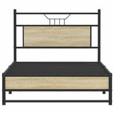 Bed Frame without Mattress Sonoma Oak 100x190 cm Engineered Wood 4106956