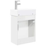 Bathroom Vanity Unit with Tap High Gloss White 889495