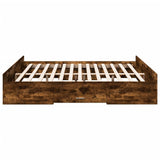 ZNTS Bed Frame with Drawers without Mattress Smoked Oak 200x200 cm 3280269