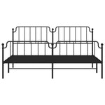 ZNTS Metal Bed Frame with Headboard and Footboard Black 200x200 cm 373912