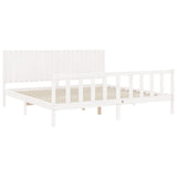 Bed Frame without Mattress White 200x200 cm Solid Wood Pine 3192967