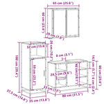 ZNTS 3 Piece Bathroom Furniture Set Smoked Oak Engineered Wood 3300972