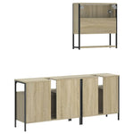 ZNTS 3 Piece Bathroom Furniture Set Sonoma Oak Engineered Wood 3214666