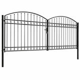 Fence Gate "ASSEN" Double Door with Arched Top Steel 400x175 cm 143095