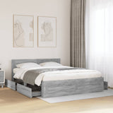 Bed Frame with Headboard without Mattress Grey Sonoma 160x200 cm 3295553