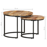 Nesting Tables 2 pcs Rough Mango Wood 337999