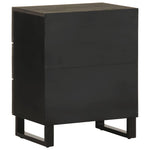 ZNTS Bedside Cabinet Black 50x33x62 cm Solid Wood Mango 4017693