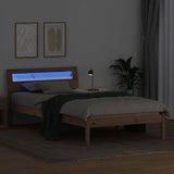 Bed Frame with Headboard Brown 75 x 190 cm Solid Pine Wood 872803