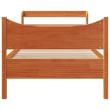 Bed Frame with Headboard Wax Brown 75x190 cm Small Single Solid Wood Pine 3307070