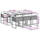 Garden Dining Set Black, Brown, Cream White 3211275