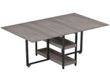 HOMCOM Four-Person Drop Leaf Table - Grey Wood-Effect T3398P549124