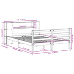 ZNTS Bookcase Bed without Mattress 120x200 cm Solid Wood Pine 3321850
