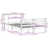 ZNTS Bookcase Bed without Mattress 120x200 cm Solid Wood Pine 3321850
