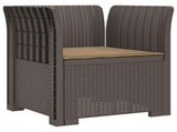 1-Seater Armchair with Cushion Rattan Look PP Light Grey 8011866