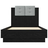 Bed Frame with LED Black Oak 80 x 200 cm Engineered Wood 3429667