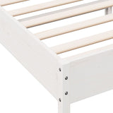 Bed Frame without Mattress White 75x190 cm Small Single Solid Wood Pine 842627