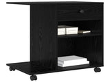 Printer Stand Plain Black Oak 60 x 40 x 68.5 cm Engineered Wood 8004431