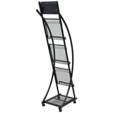 Magazine Rack 40x32x131 cm Black A4 30098