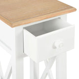 Side Table White 27x27x65.5 cm Wood 280057