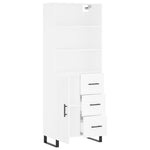 Highboard White 69.5x34x180 cm Engineered Wood 3190045