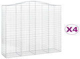 Arched Gabion Baskets 4 pcs 200x50x220/240 cm Galvanised Iron 3145768