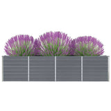 Raised Garden Bed 320x40x77 cm Galvanised Steel Grey 47048