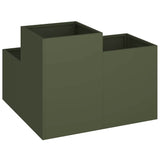 Garden Planter Olive green 80 x 80 x 60 cm Steel 865858
