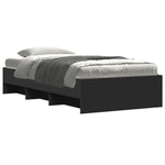 ZNTS Bed Frame without Mattress Black 75x190 cm Small Single Engineered Wood 3295710