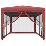 Party Tent with 6 Mesh Sidewalls Red 3x6 m HDPE 319240