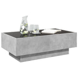 ZNTS Coffee Table with LED Concrete Grey 90x50x30 cm Engineered Wood 847521