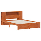Bed Frame with Storage Headboard Wax Brown 140 x 190 cm 3423794
