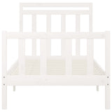 Bed Frame without Mattress White Solid Wood Pine 100x200 cm 3107019