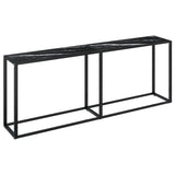Console Table Black Marble 200x35x75.5cm Tempered Glass 331689