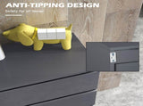 5-Drawer Modern Dresser, High Gloss Storage Drawer Unit for Bedroom, Grey T3398P330349