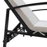 Sun Loungers 2 pcs with Table Poly Rattan Black 317643