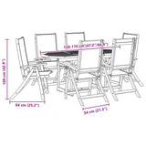 ZNTS 7 Piece Garden Dining Set Solid Wood Acacia and Textilene 3279323