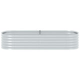 Garden Raised Bed 240x80x44 cm Galvanised Steel Silver 45518