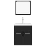 Bathroom Furniture Set Black Engineered Wood 3071307