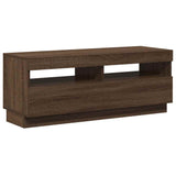 TV Cabinet with LED Lights Brown Oak 100x35x40 cm 815722