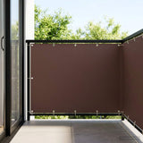 Balcony Privacy Screen 150 x 800 cm Fabric with PU Coated Brown 42036692