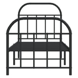 Bed Frame Black Powder-coated Steel Small Single Bed Frame 353643