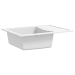 ZNTS Kitchen Sink with Overflow Hole Oval White Granite 147104