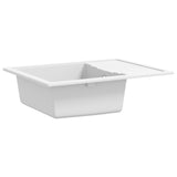 ZNTS Kitchen Sink with Overflow Hole Oval White Granite 147104