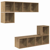 TV Cabinet Set Wall-mounted 4 pcs Artisan Oak Engineered Wood 3393128