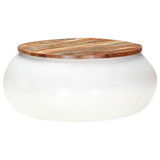 Coffee Table White 68x68x30 cm Solid Reclaimed Wood 323534