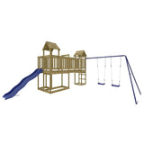 Outdoor Playset Pine and Blue Treated Pinewood, Polypropylene Large 3155851