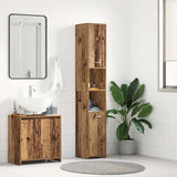 Bathroom Cabinet Old Wood 30x30x183.5 cm Engineered Wood 859393