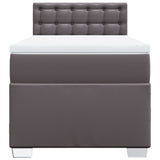 Box Spring Bed with Mattress Grey 90x200 cm Faux Leather 3286106