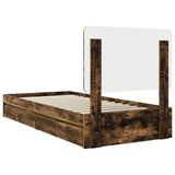 Storage Bed with Drawer Smoked Oak 100 x 200 cm Engineered Wood 3412718