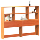 Headboard with Storage Wax Brown 135 cm Solid Wood Pine 855665